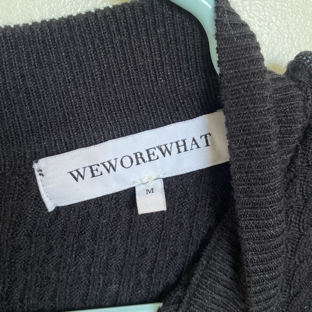 Weworewhat Mock Neck Sweater Romper Size M Black - Picture 6 of 8